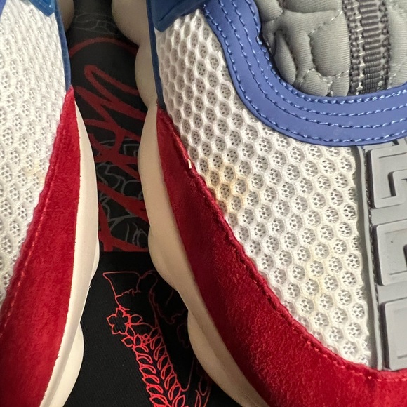 Versace Chain Reaction Platform Low Top Sneakers Blue Red Size 9.5 42.5 Repl Box - Picture 12 of 12